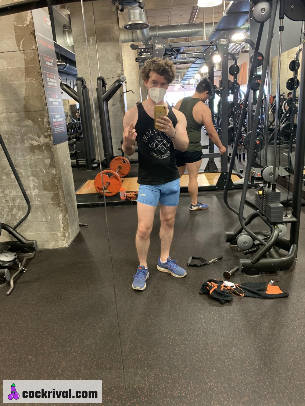 Blue gym shorts